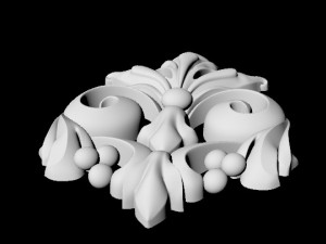 Central decor ornament for furniture 3D 模型