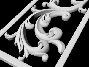 Central decor ornament for furniture 3D Модель