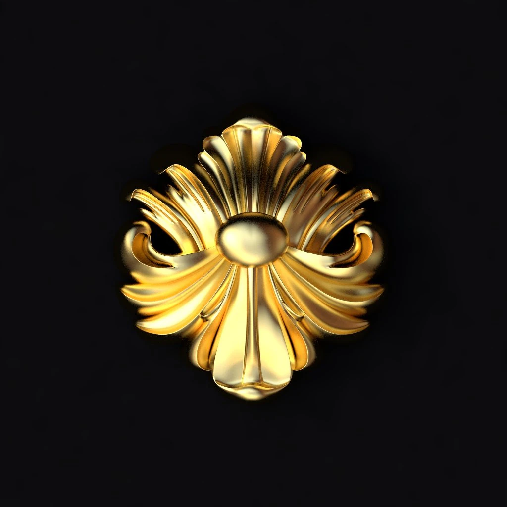 Central decor ornament for furniture 3D Model .c4d .max .obj .3ds .fbx .stl .blend