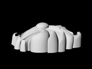 Central decor ornament for furniture Modèle 3D
