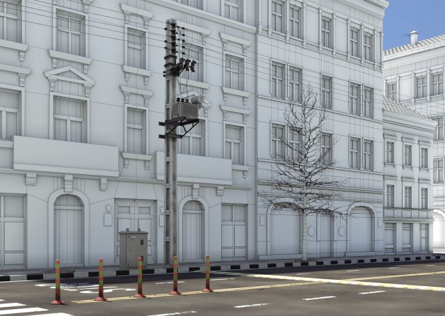 full street 3D 模型 .c4d .max .obj .3ds .fbx .stl .blend 