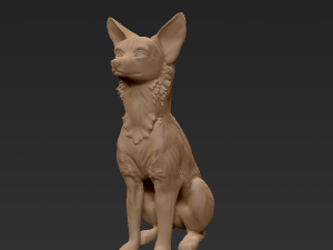 Sitting basenji dog african canine 3D Print Model