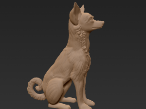 Sitting basenji dog african canine 3D Print Model