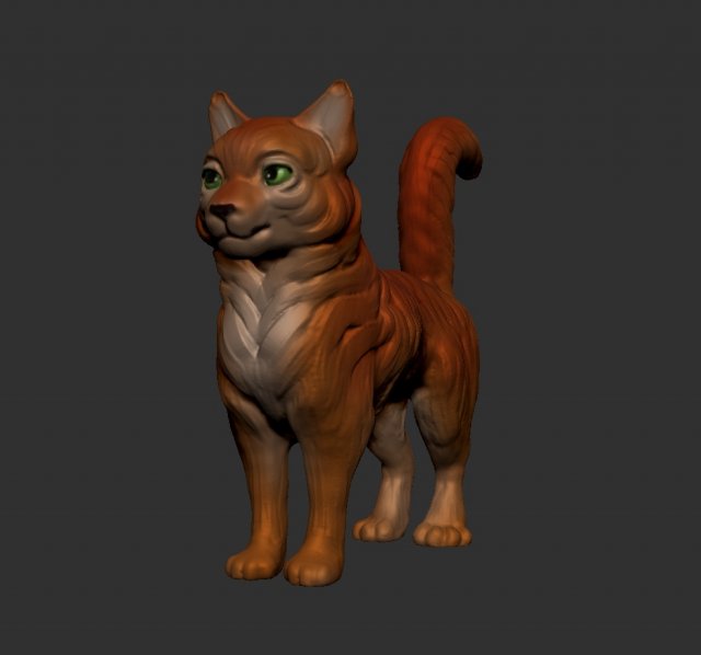 Long-haired cat Modelo de Impressão 3D .c4d .max .obj .3ds .fbx .stl .blend 