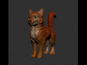 Uzun sa&ccedil;lı kedi 3D Baskı Modeli