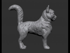 Long-haired cat Modelo de Impressão 3D
