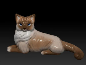 Birman cat lies 3D Print Model