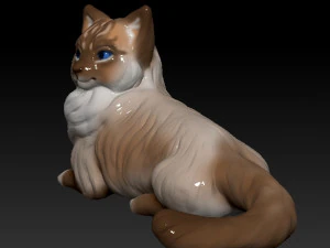 Birman cat lies 3D Print Model