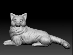 Birman cat lies 3D Print Model