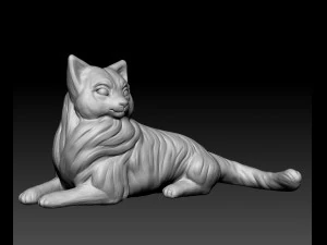 Birman cat lies 3D Print Model