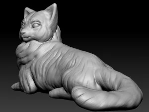 Birman cat lies 3D Print Model