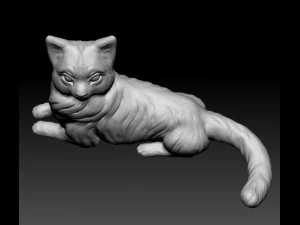 Birman cat lies 3D Print Model
