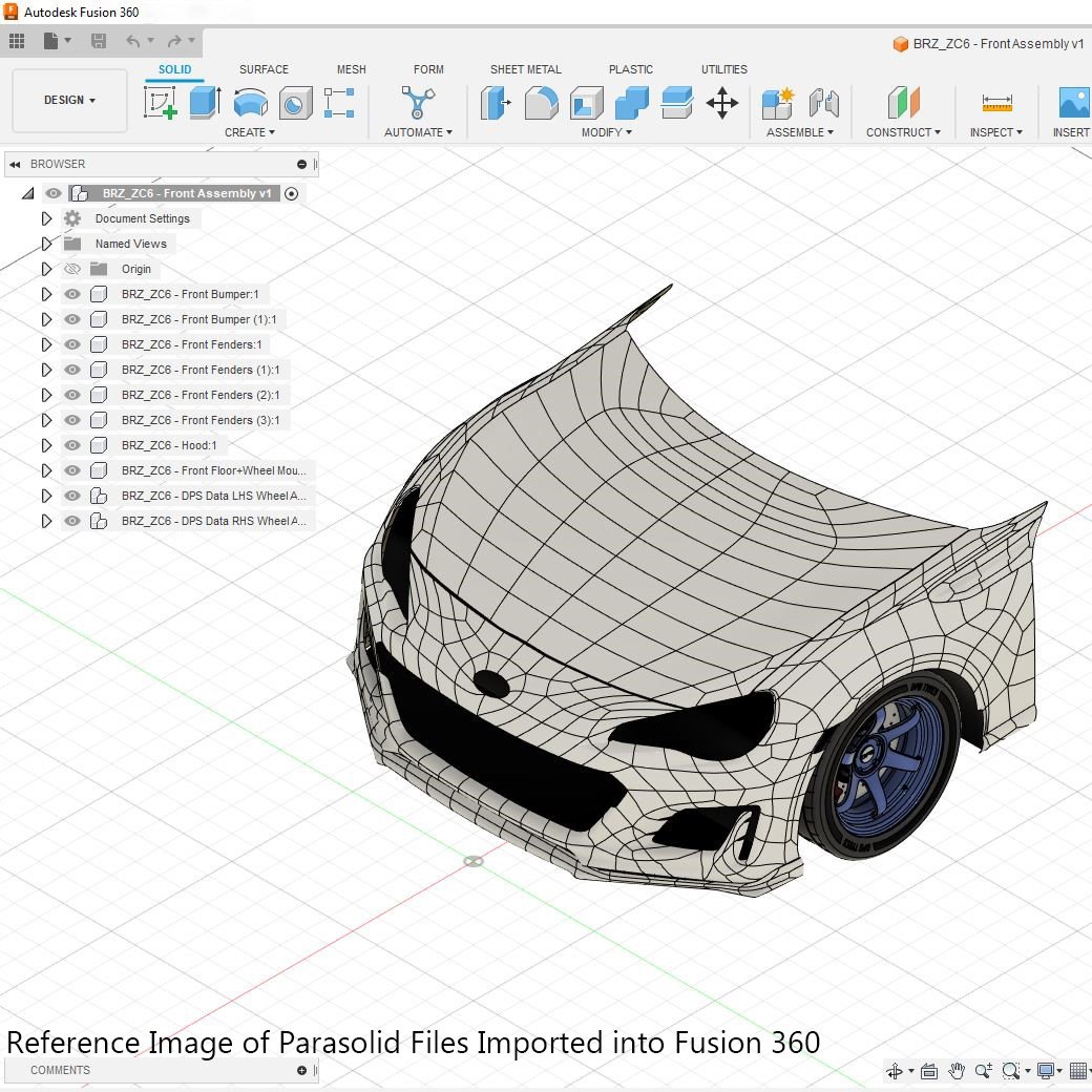 BRZ ZC6 Front Bumper Exterior Surface Model - 3D Laser-Scanned 3D.