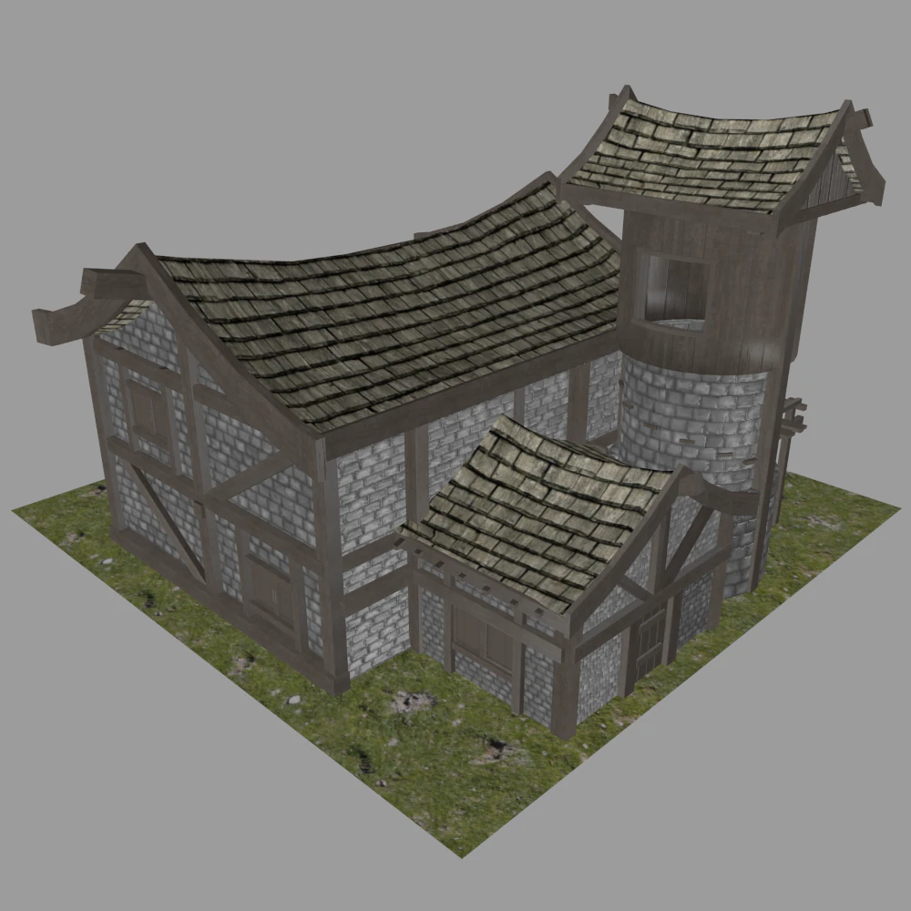 medieval house 3D Model .c4d .max .obj .3ds .fbx .stl .blend 