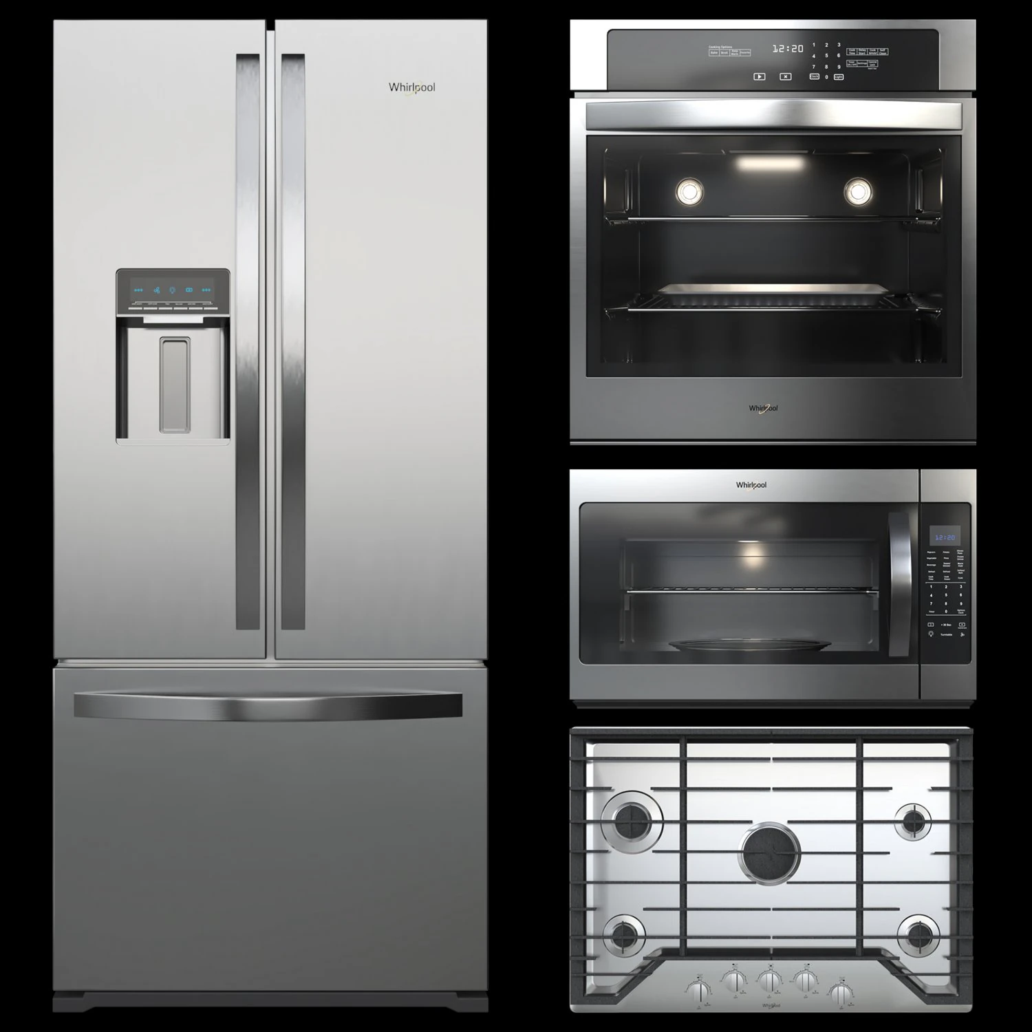 whirlpool appliances collection 3D Model .c4d .max .obj .3ds .fbx .stl .blend 