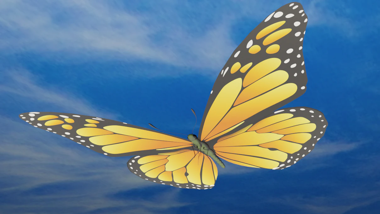 butterfly 3D Model .c4d .max .obj .3ds .fbx .stl .blend 