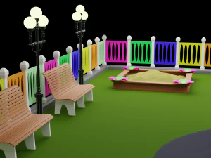 parco giochi formato fbx obj Modello 3D