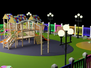 parco giochi formato fbx obj Modello 3D