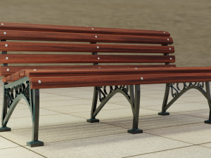 bench and lamp Modello 3D