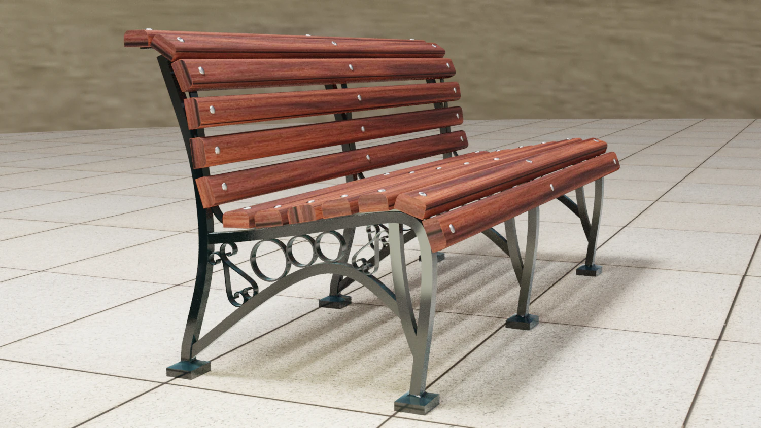 bench and lamp 3D Model .c4d .max .obj .3ds .fbx .stl .blend 