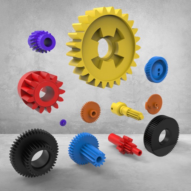 gear set 3D 模型 .c4d .max .obj .3ds .fbx .stl .blend 