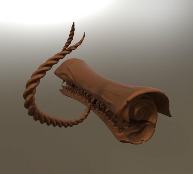 mimic scroll 3D Baskı Modeli .c4d .max .obj .3ds .fbx .stl .blend 