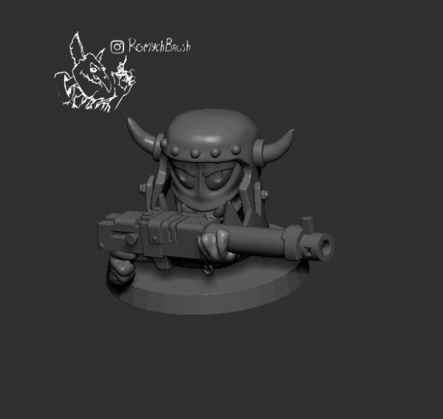 wormshammer ork 3D Druckmodell .c4d .max .obj .3ds .fbx .stl .blend
