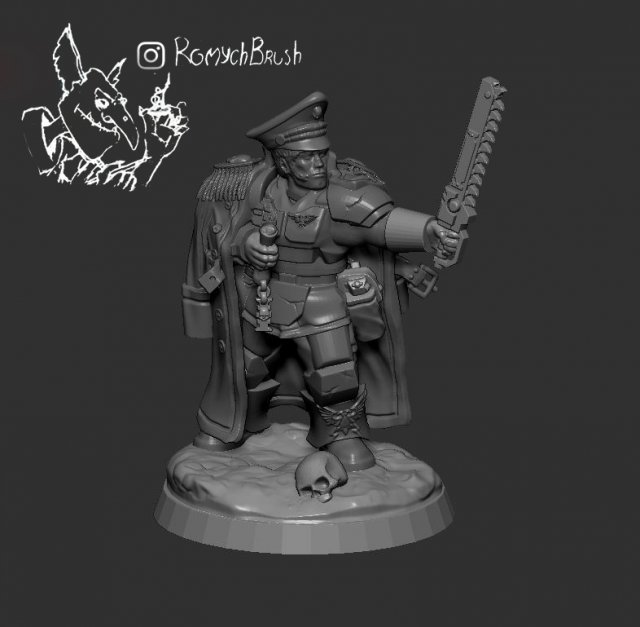 imperial guard commander 3D 프린트 모델 .c4d .max .obj .3ds .fbx .stl .blend 