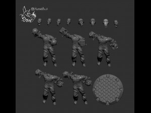 dust1947 blutkreuz korps zombie squad 3D Baskı Modeli