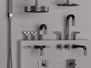 gessi bathroom inciso faucet set 1 3Dモデル