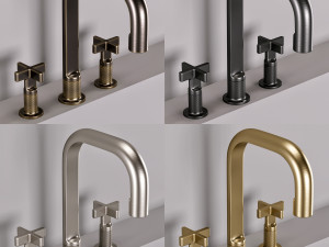gessi bathroom inciso faucet set 1 3Dモデル