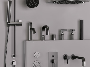 gessi bathroom inciso faucet set 2 Model 3D