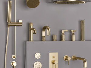 gessi bathroom inciso faucet set 2 Model 3D