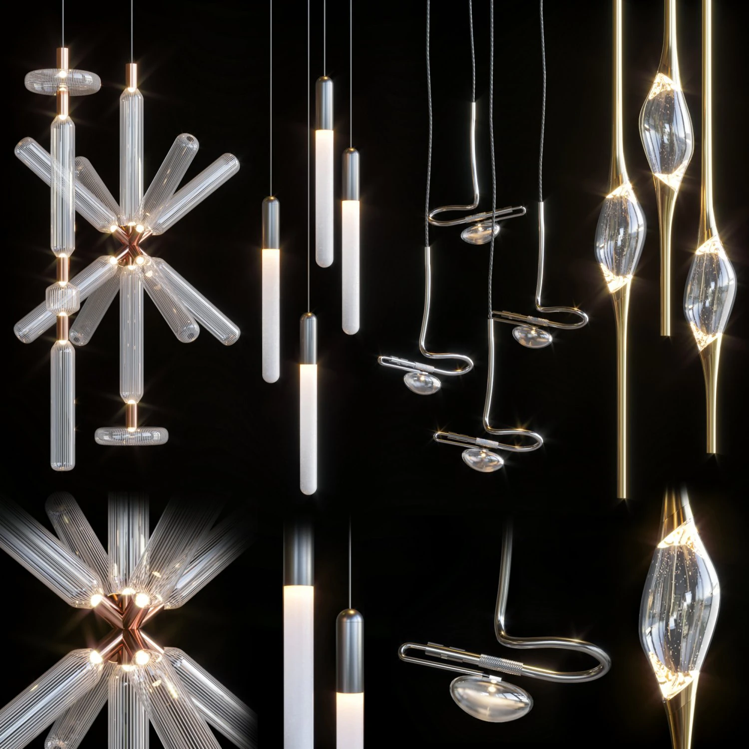 pendant light collection 3D Model .c4d .max .obj .3ds .fbx .stl .blend 