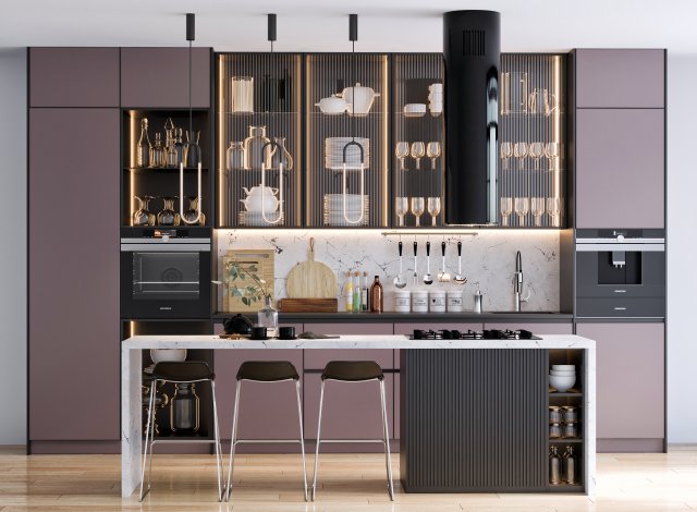 kitchen scene 2 3Dモデル .c4d .max .obj .3ds .fbx .stl .blend 