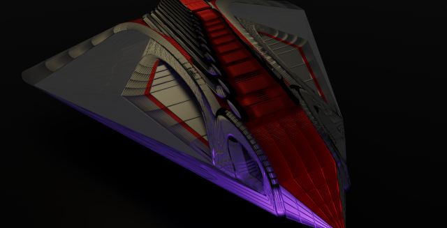 spaceship Model 3D .c4d .max .obj .3ds .fbx .stl .blend 
