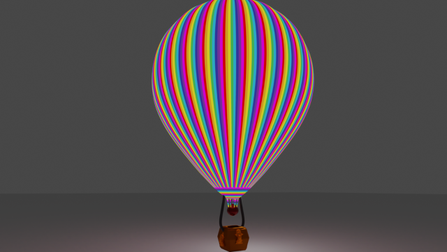 low poly hot air balon 3D Model .c4d .max .obj .3ds .fbx .stl .blend 