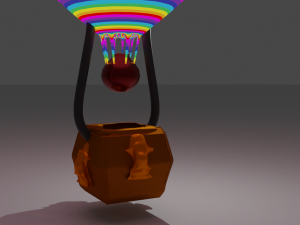 low poly hot air balon 3D Model
