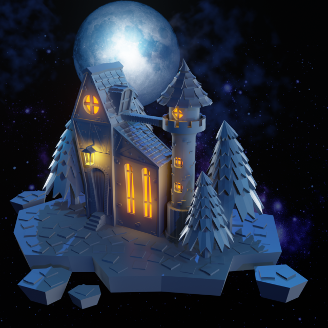 magic castle Model 3D .c4d .max .obj .3ds .fbx .stl .blend 