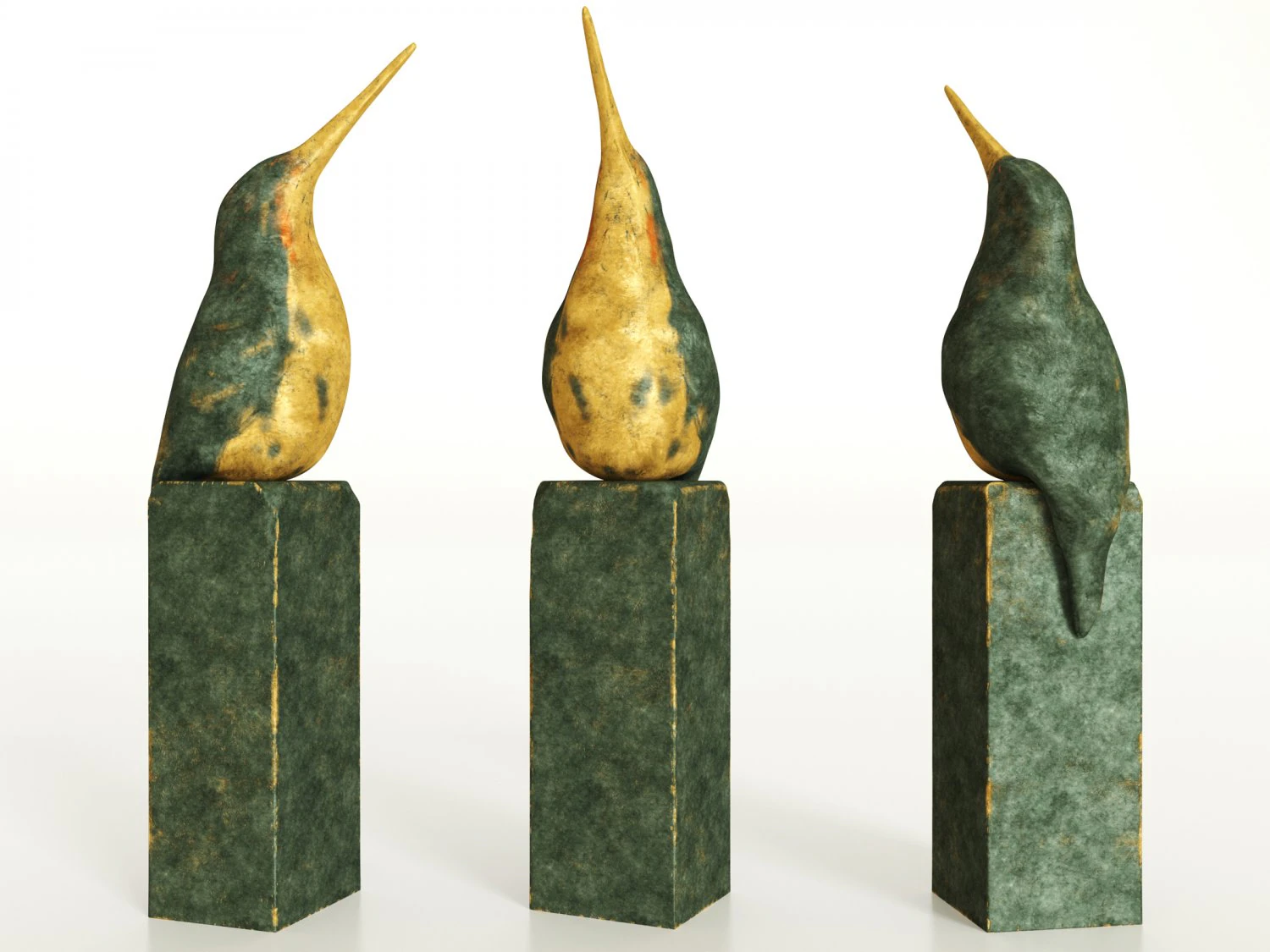 bird sculpture 3D Model .c4d .max .obj .3ds .fbx .stl .blend 