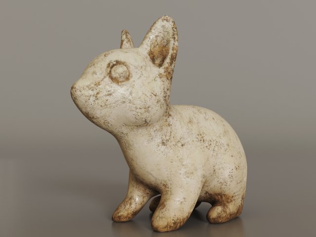 bunny sculpture 3D Model .c4d .max .obj .3ds .fbx .stl .blend 