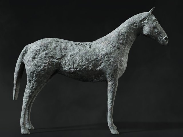horse sculpture low-poly Model 3D .c4d .max .obj .3ds .fbx .stl .blend 