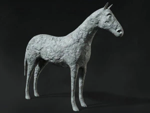horse sculpture low-poly 3D Model