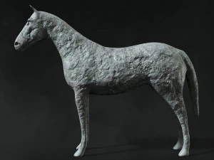 horse sculpture low-poly 3D Model