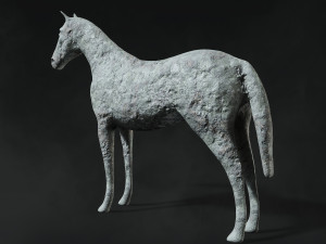 horse sculpture low-poly Model 3D