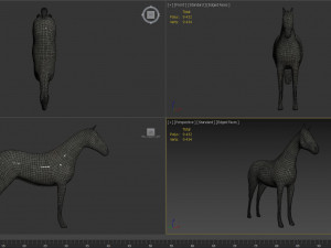 horse sculpture low-poly Model 3D