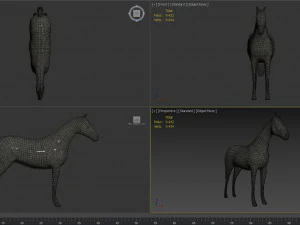 horse sculpture low-poly 3D Model
