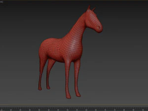horse sculpture low-poly 3D Model