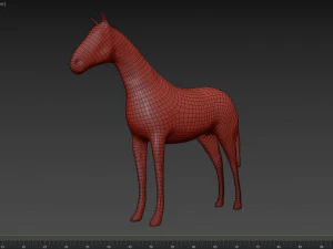 horse sculpture low-poly 3D Model