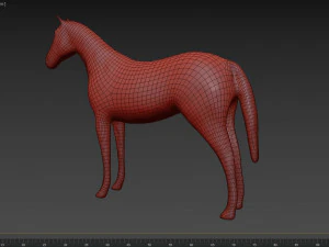 horse sculpture low-poly 3D Model